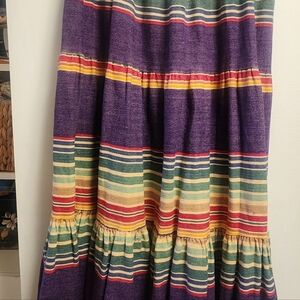 Long Double D RANCH Southwestern Style Tiered  Colorful Skirt.